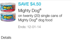 Mighty Dog dog cupon