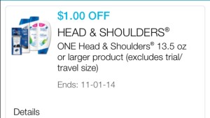 head & Shoulder cupon