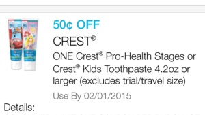 crest pro health toothpaste cupon