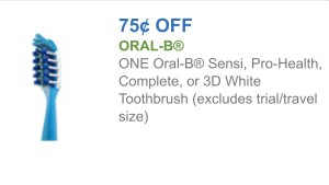 Oral B toothbrush cupon 010915