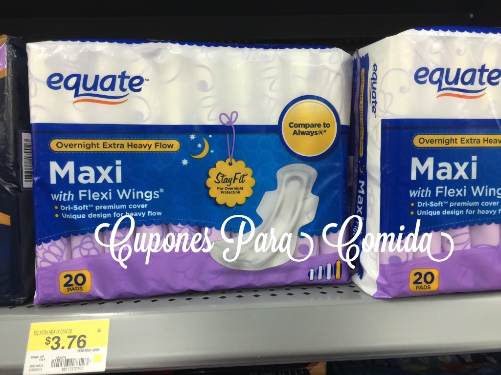 Equate Maxi Pads Walmart 2/5/15