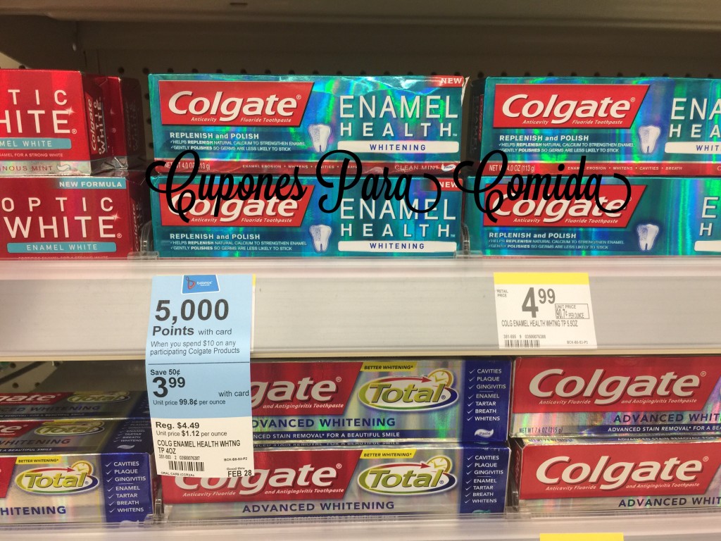 Colgate Enamel health toothpaste 2/19/15