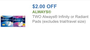 always infinity pads cupon 2/4/15