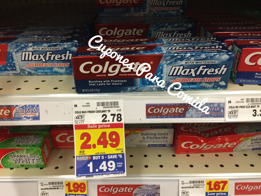 Colgate Max Fresh toothpaste 3/16/15