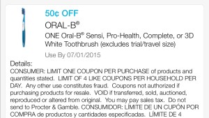 oral-b toothbrush cupon 3/3/15