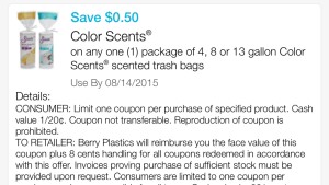 Color Scents Trash Bags 