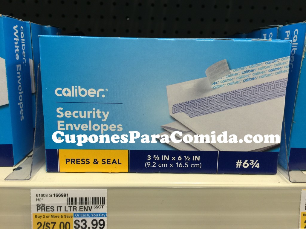 Caliber Security Envelopes