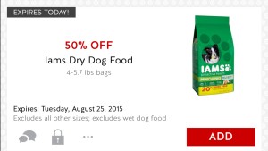 Iams Dry Dog food 8/25/15