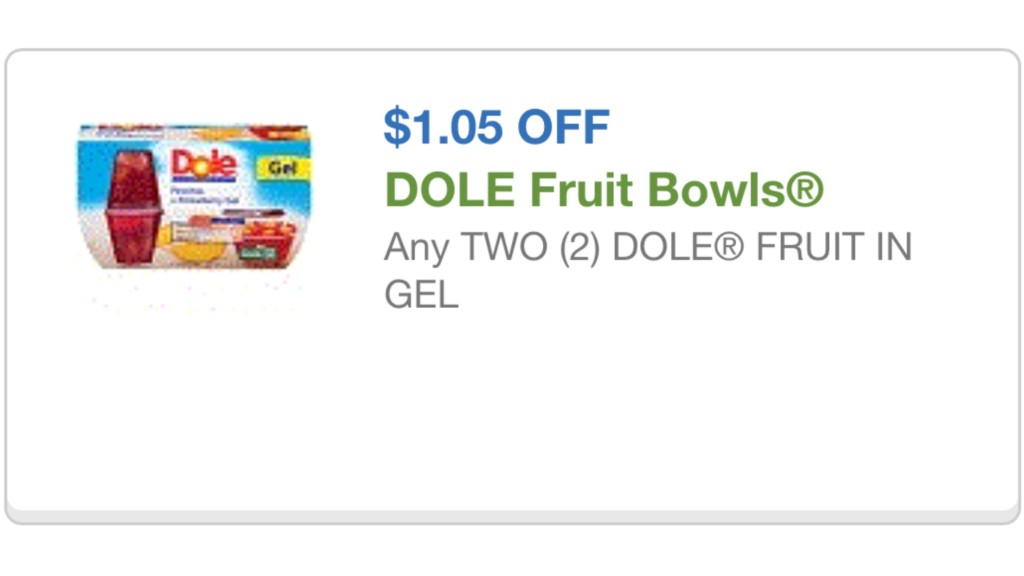 Dole Fruit Bowls coupon 9/10/15
