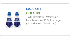 crest mouthwashes cupon 9/17/15