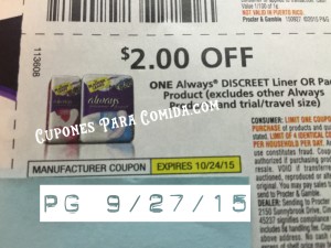 Always coupon pg 9/27/15