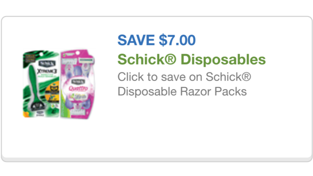 Schick razor coupon 11/27/15