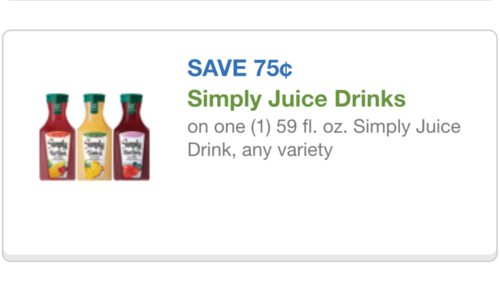 Simply Juice coupon 11/09/15