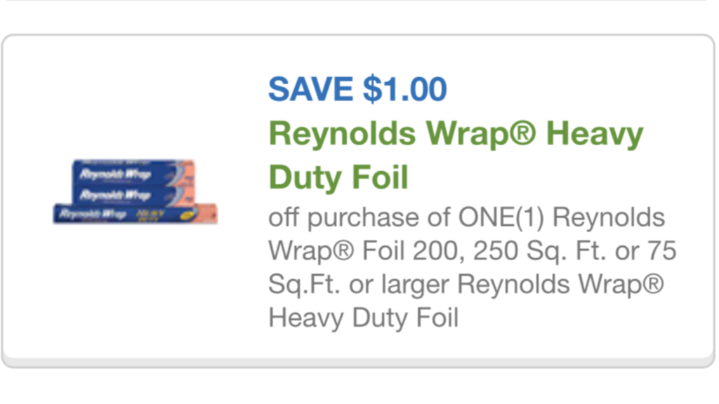 Reynolds Wrap Heavy Duty Foil 11/21/15