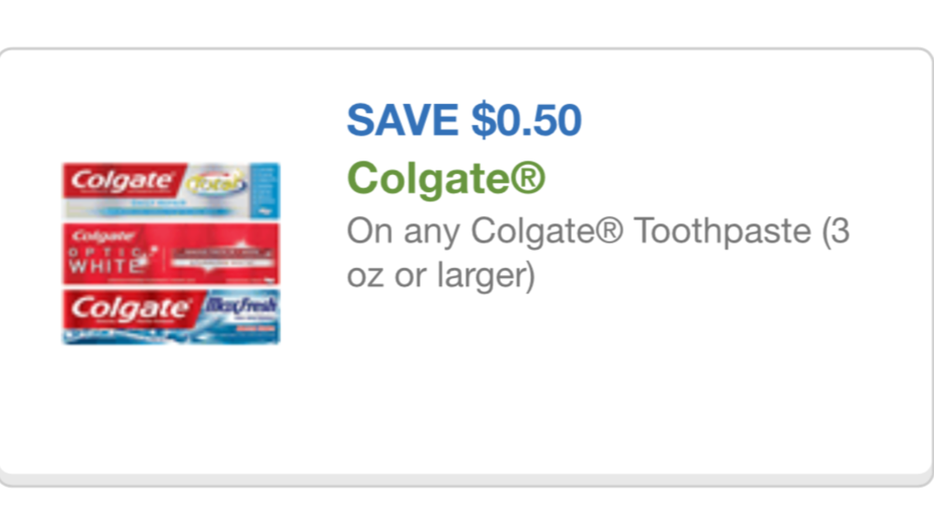 colgate toothpaste coupon 1/3/16