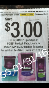 Poise pad cupon 02/24/16