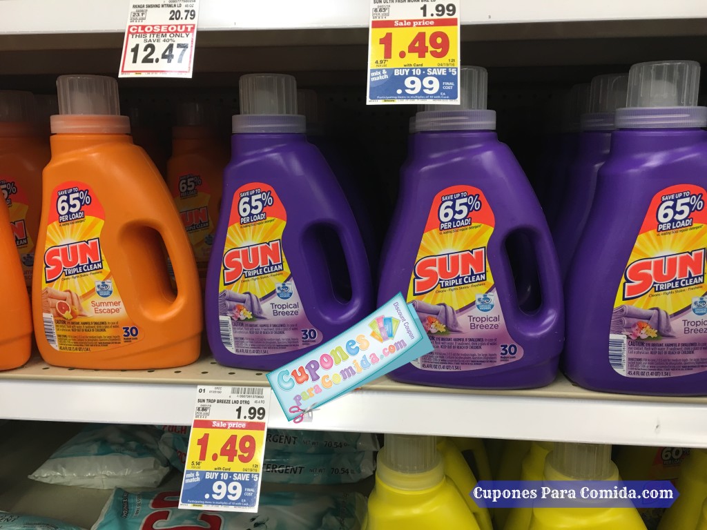 sun liquid detergent 30 loads 4/11/16