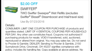 Swiffer wet floor cleaner coupon 06/22/16