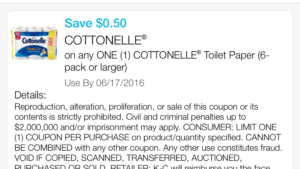 Cottonelle toilet paper cupon 06/02/16